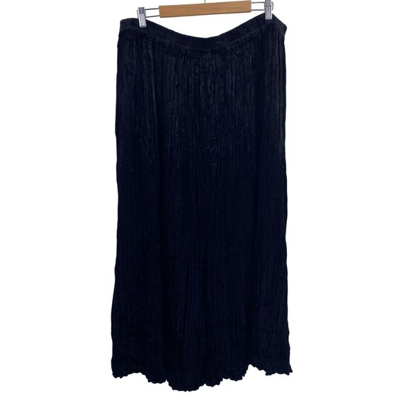 Vintage Khaki Rose Lady velvet broom skirt size 2X Goth emo Black maxi - Picture 5 of 8